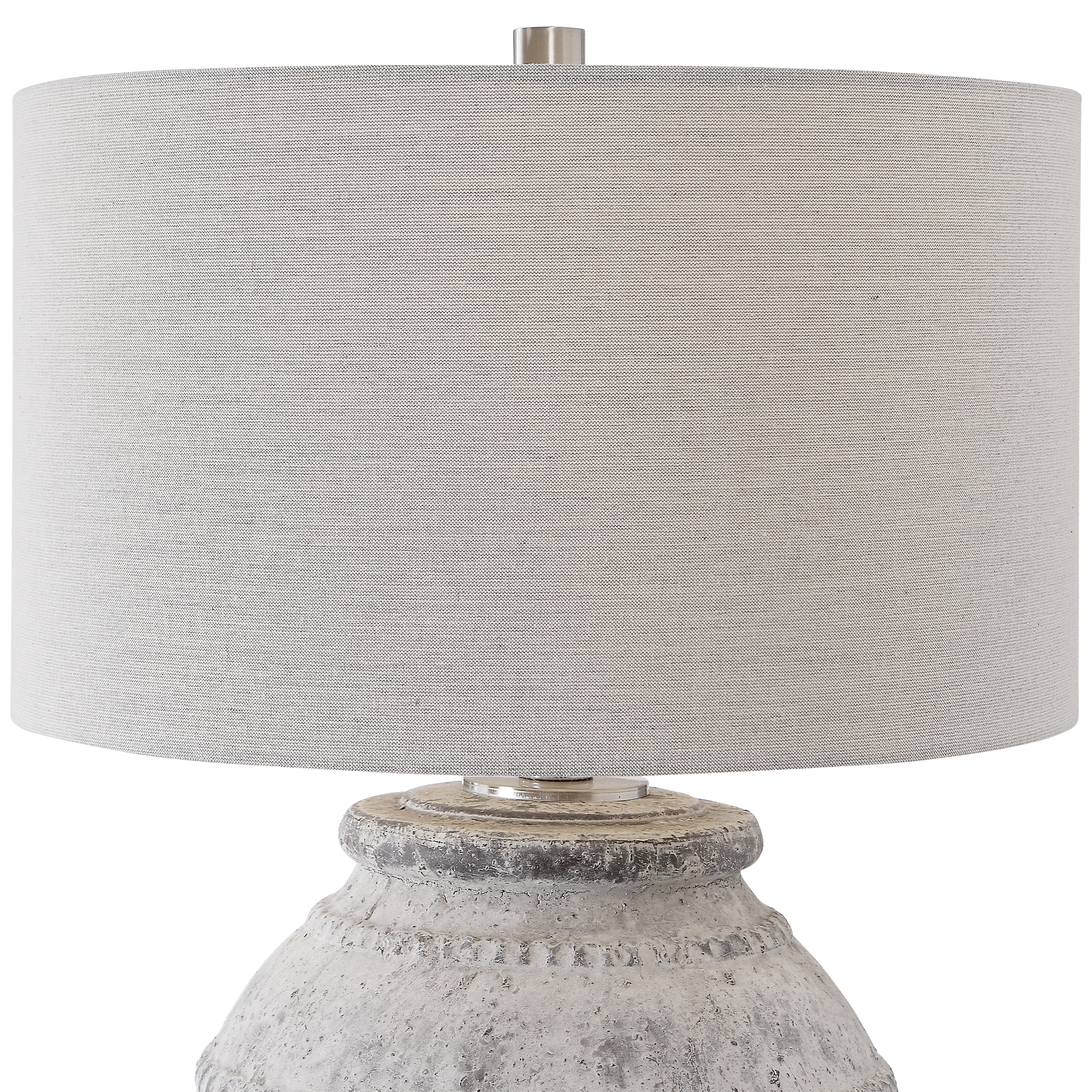 Large Rustic Old World Stone Gray Ceramic Table Lamp Cottage Ivory eBay